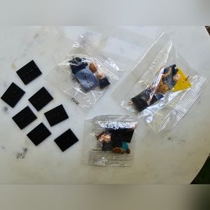 Set of 3 Lego Mini-Figures and 7 Mini-Figure Stands